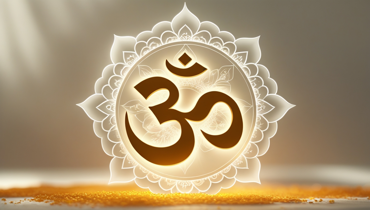 What is Mantra? 6 A calm golden glowing OM symbol radiating subtle light.